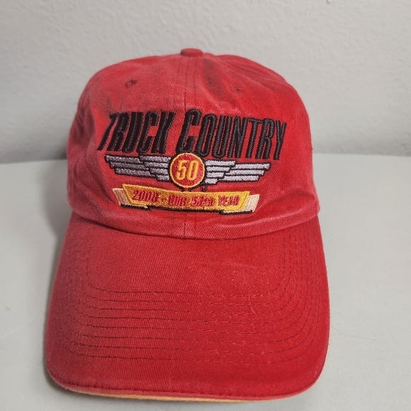 Vintage Truck Country 50 Years Wisconsin Red Strap Back Cap - Picture 1 of 7